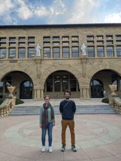 Jan Hinrichsen and Nina Reiter on the Stanford Campus. (Image: A. Ahern)
